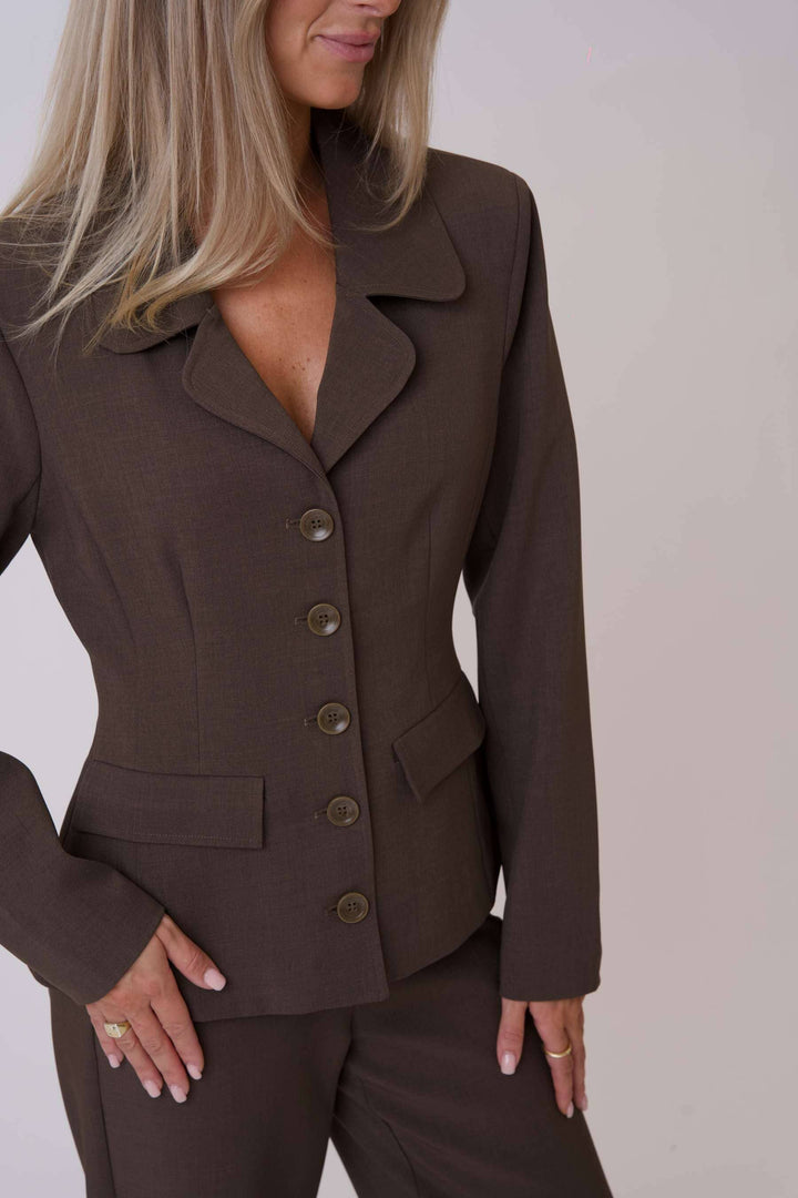 BYIC - Claraic Blazer A23904 - Dark Brown Blazere 