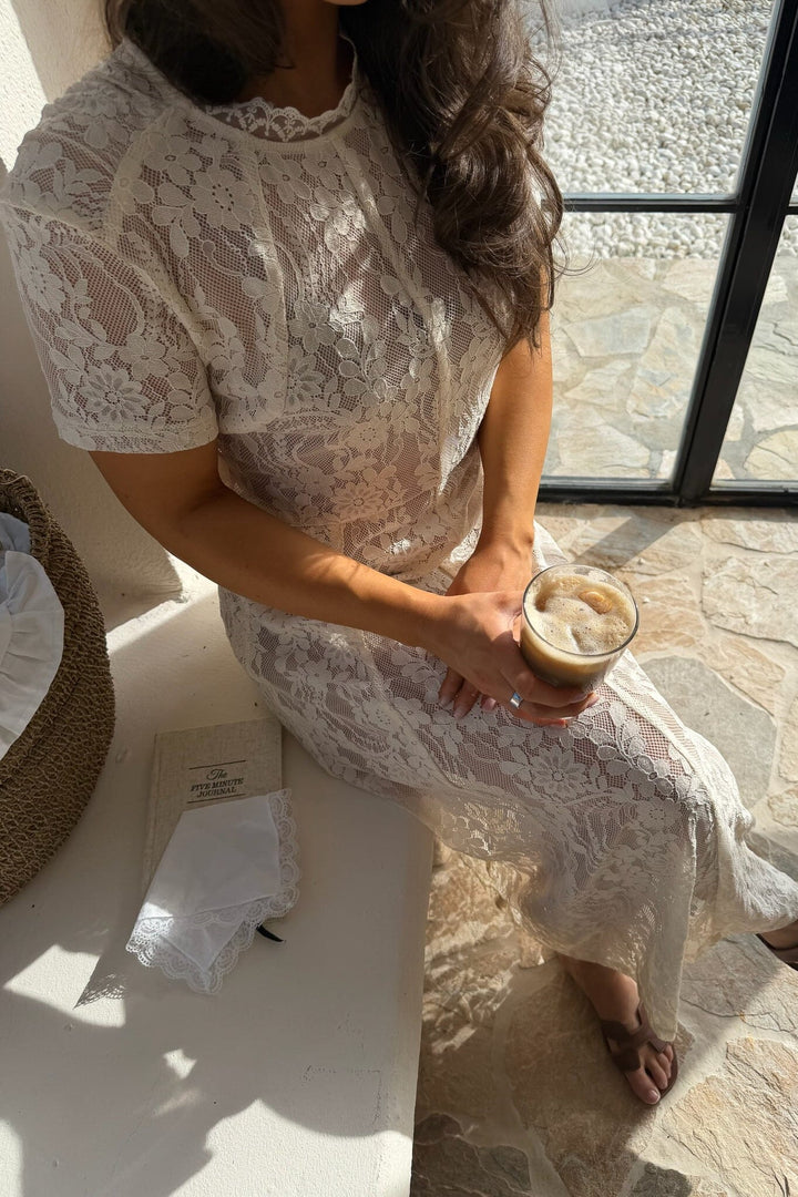 BYIC - Elliaic Long Dress A25168 - Off White Lace Kjoler 