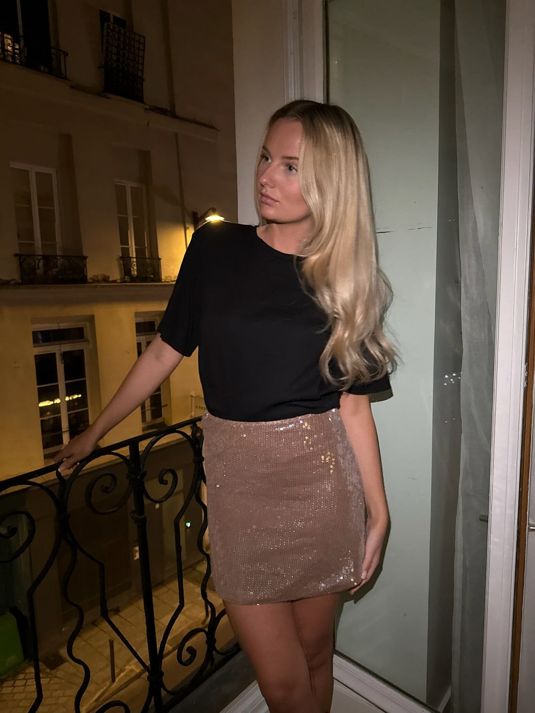 BYIC - Emilyic Mini Skirt A23732 - Light Brown Sequin Nederdele 