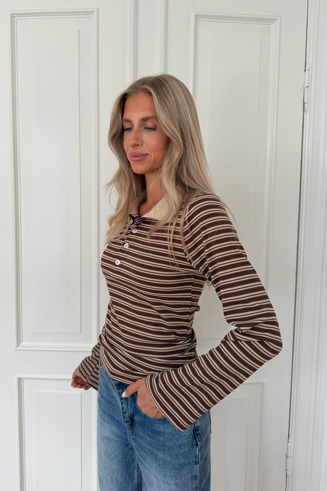 BYIC - Livaic Polo A23982 - Brown Stripes