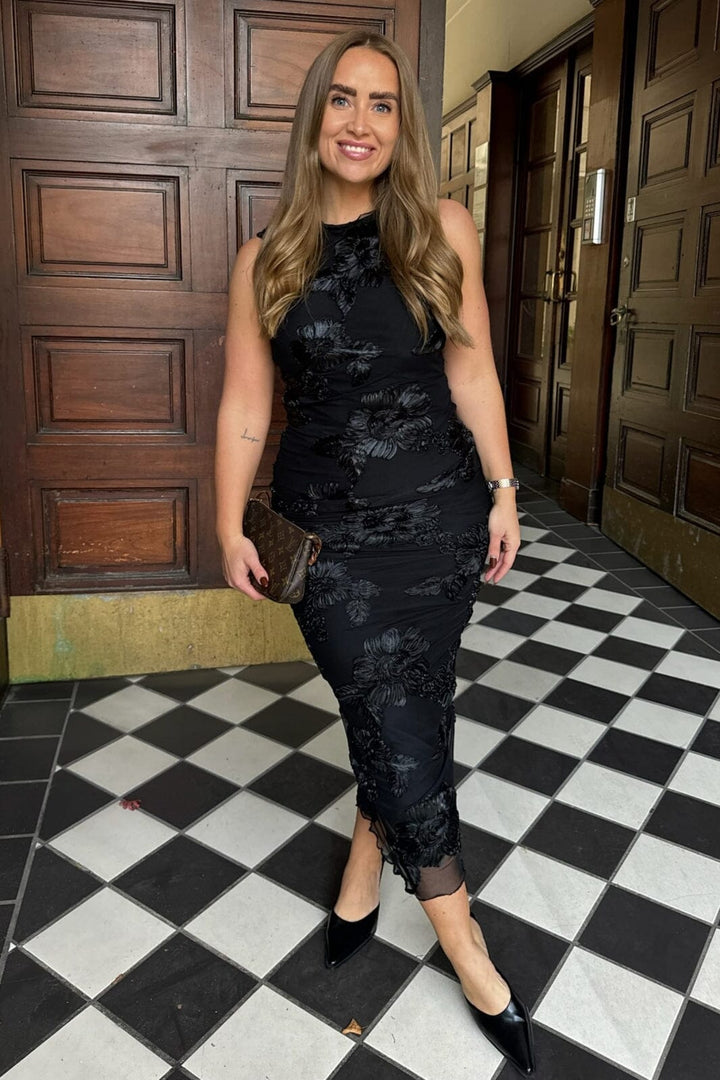 BYIC - Miraic Mesh Dress A23766 - Black Flower