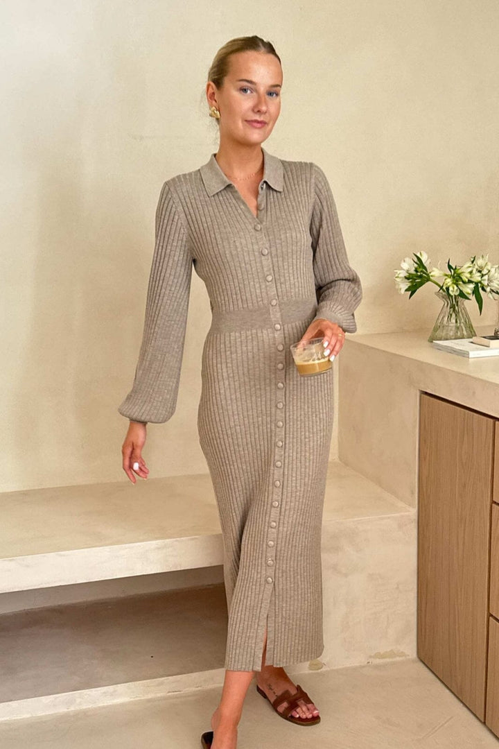 BYIC - Odetteic Long Dress A046 - Light Brown