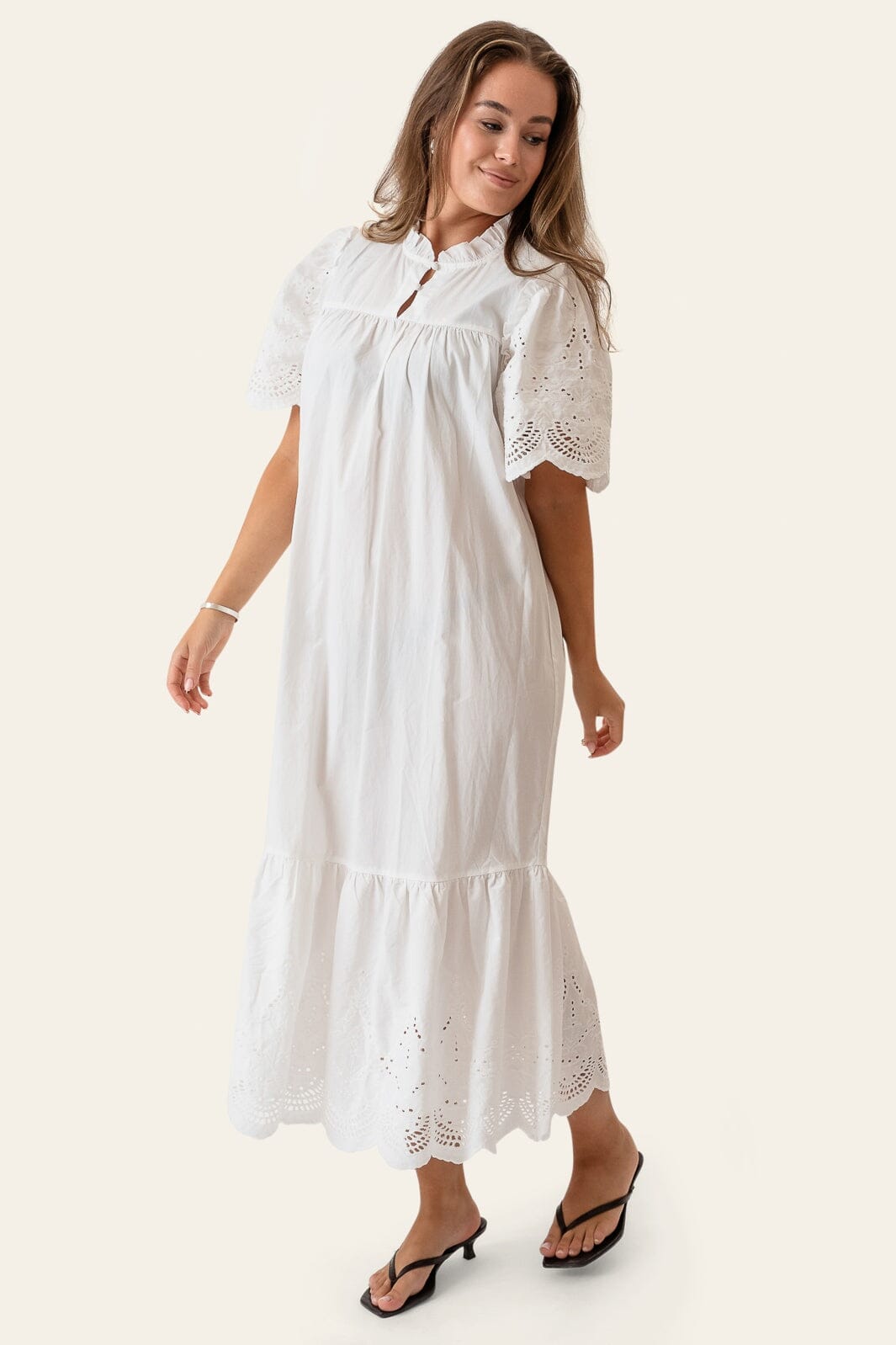BYIC - Solveigic Long Dress A23930 - White Embroidery