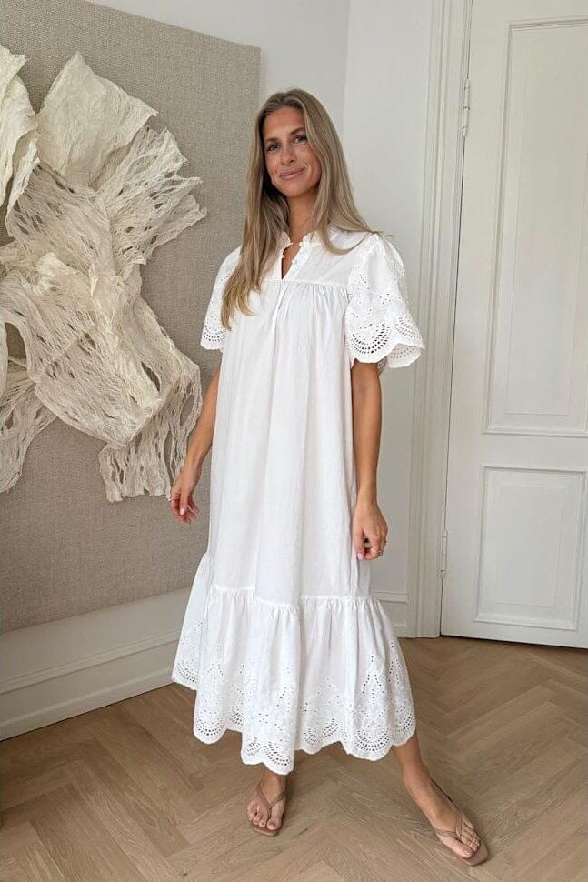 BYIC - Solveigic Long Dress A23930 - White Embroidery Kjoler 