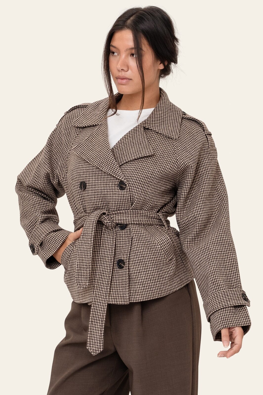 BYIC - Veraic Trenchcoat A25104 - Brown Checks