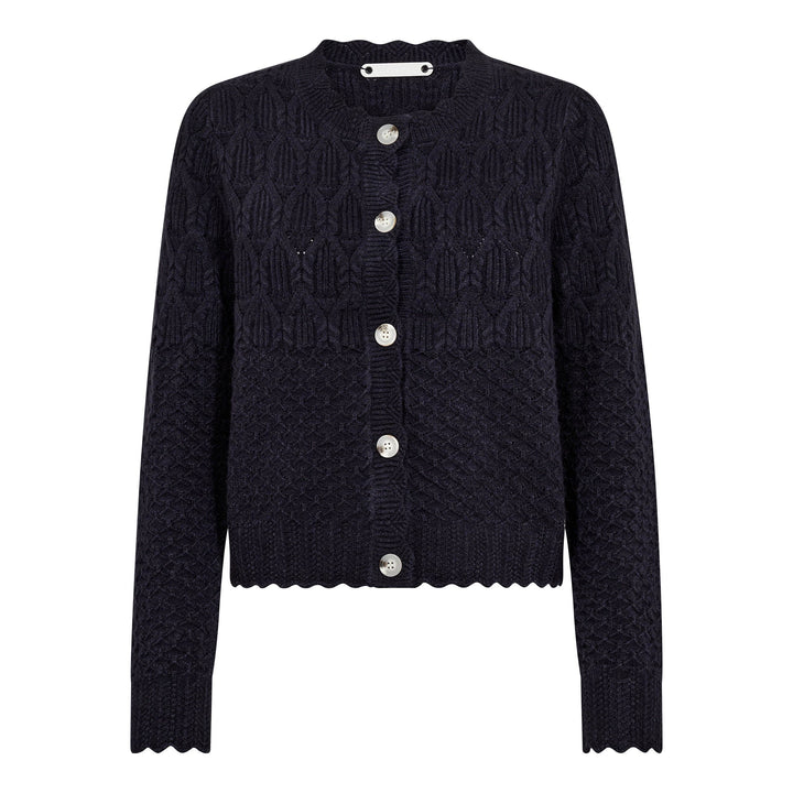 Co´Couture - 32130 Rowcc Pointelle Cardigan 500192 - 40007 - Navy Cardigans 
