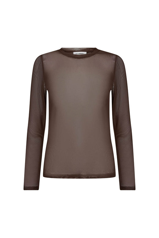 Co´Couture - 33201 Meshcc O-Neck Blouse 500806 - 20002 - Brown