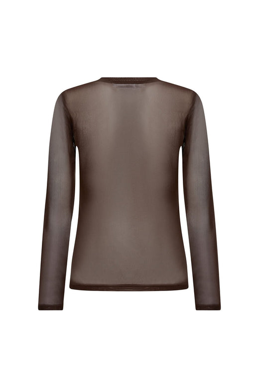 Co´Couture - 33201 Meshcc O-Neck Blouse 500806 - 20002 - Brown