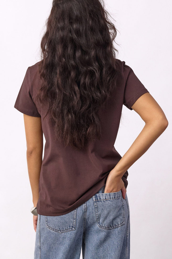Co´Couture - 43002 Co´Couturecc Tee 500101 - 20015 - Chocolate Plum T-shirts 