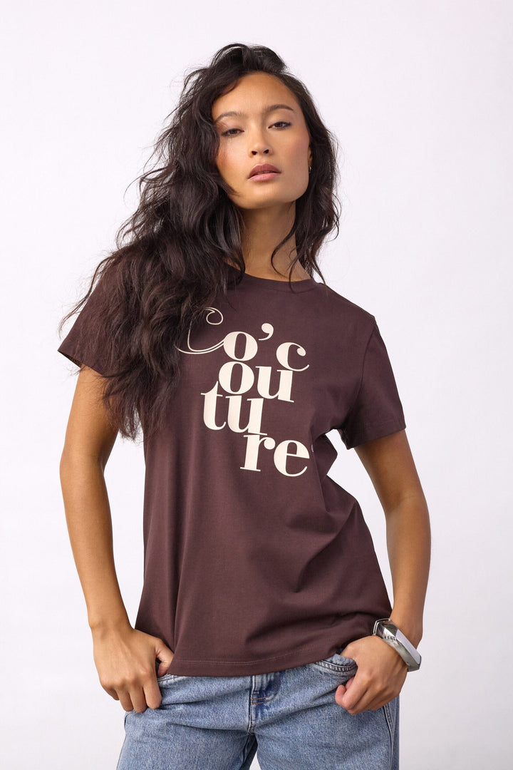 Co´Couture - 43002 Co´Couturecc Tee 500101 - 20015 - Chocolate Plum T-shirts 