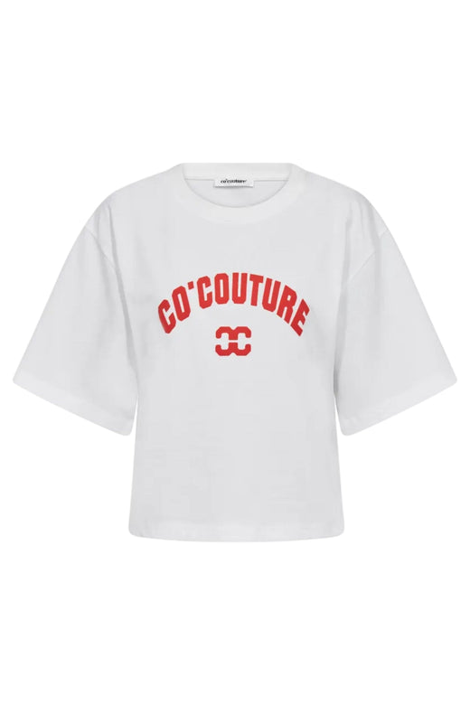 Co´Couture - 43013 Zengacc Tee O-Neck 500108 - 10012 - White - Flame T-shirts 