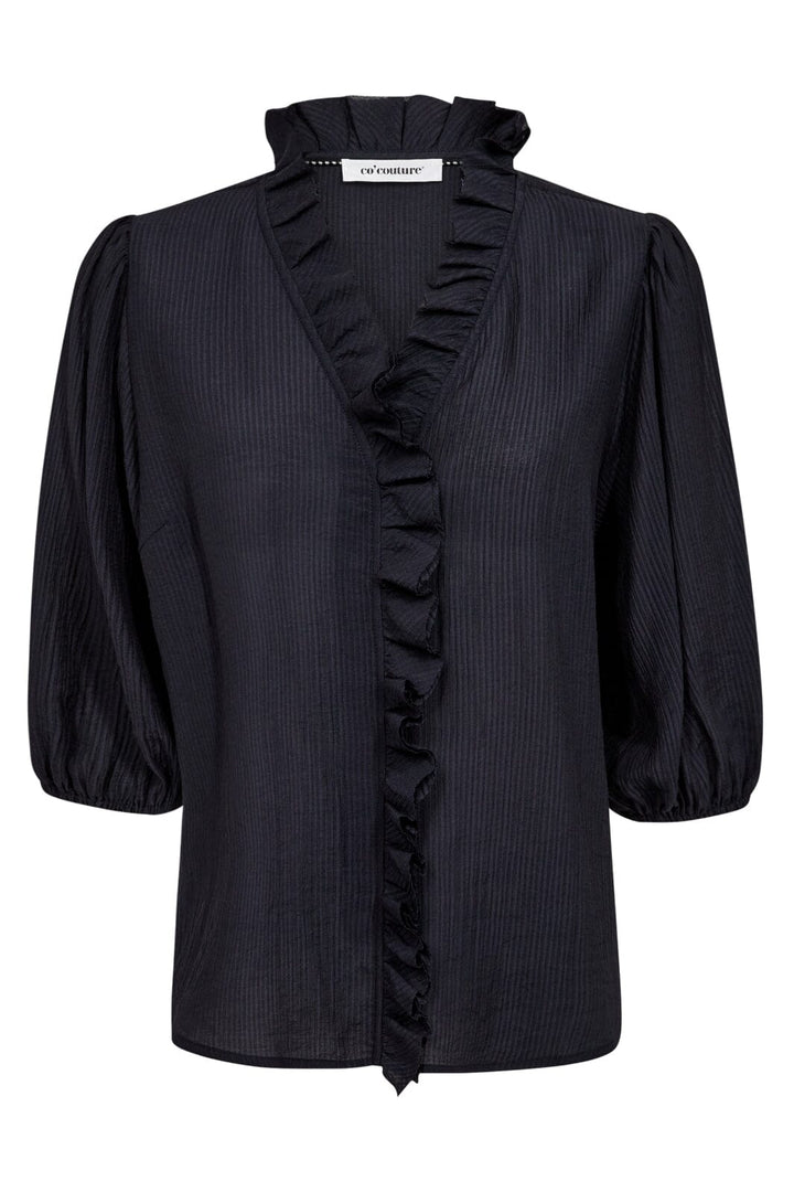 Co´Couture - Anikacc Frill Ss Shirt 35905 - 120 - Navy