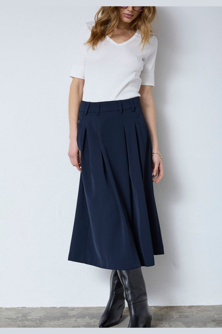 Co´Couture - Anyacc Midi Pleat Skirt 44040 - 120 - Navy
