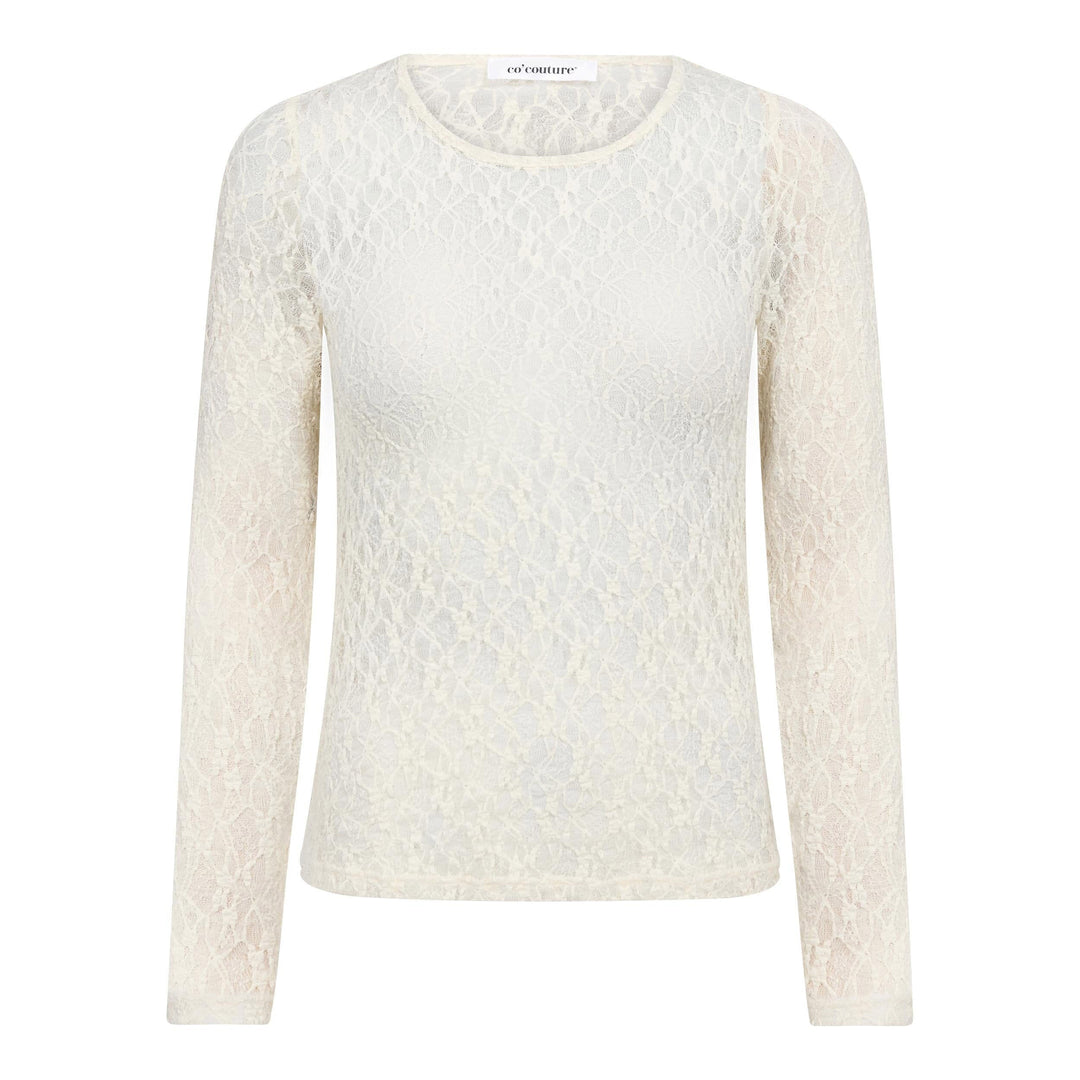 Co´Couture - Barnacc O-Neck Blouse 500052 - 10002 - Off-White Bluser 