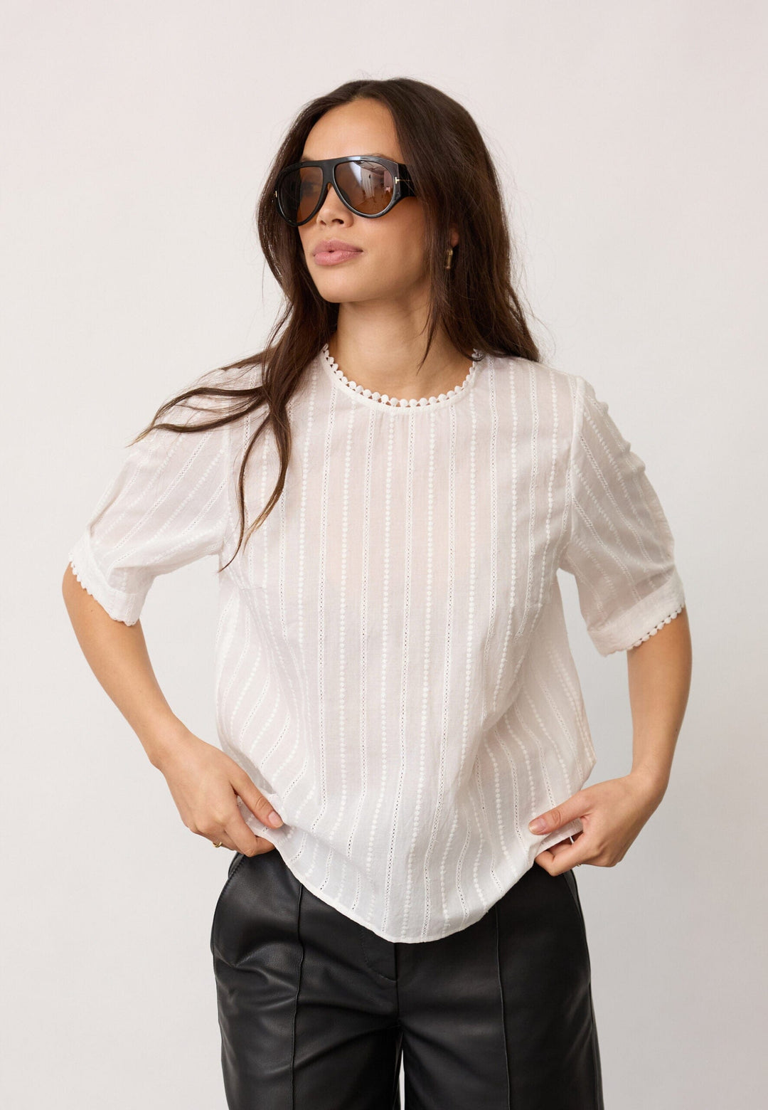 Co´Couture - Bessicc V-Blouse 500191 - 10002 - Off-White Bluser 