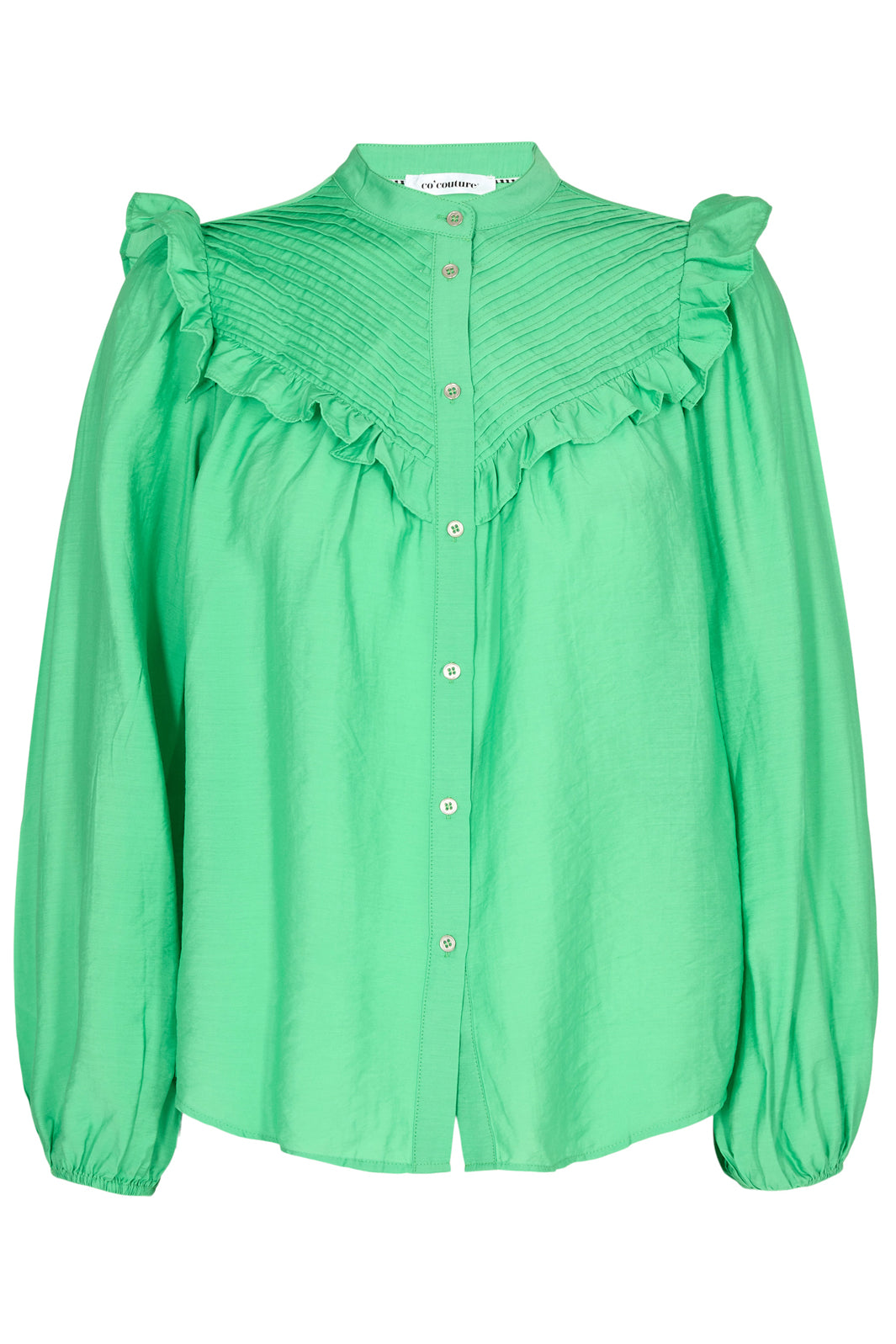 Co'couture - Callum Frill Shoulder Shirt - Vibrant Green Skjorter 