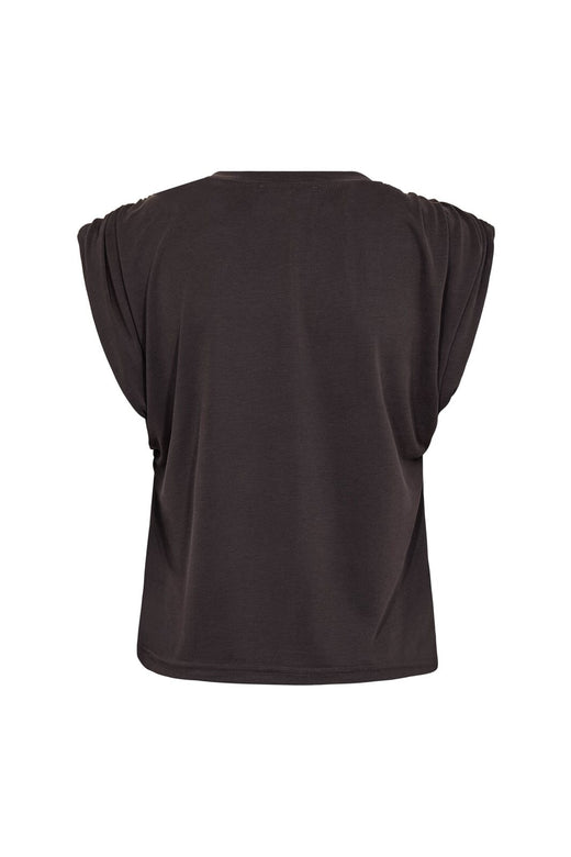 Co´Couture - Camillacc Ruched Shoulder Tee 43033 - 140 - Dark Grey