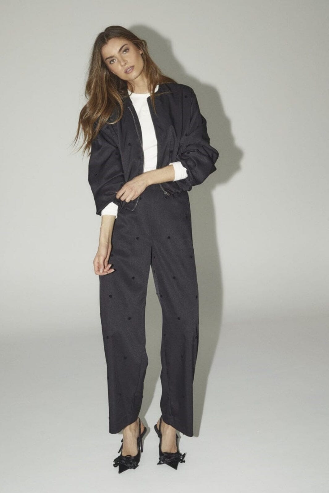 Co´Couture - Clovercc Dot Balloon Jacket 30347 - 96 - Black