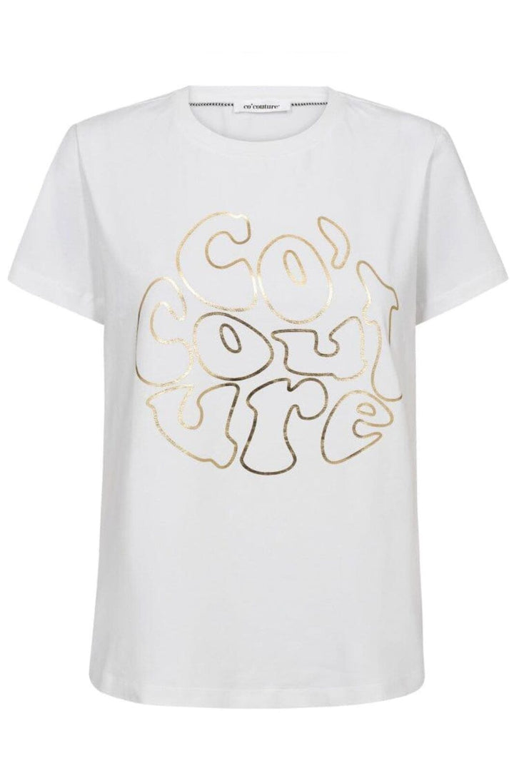 Co´Couture - Co'Couturecc Foil Tee 33198 - 44148 - White-Gold T-shirts 