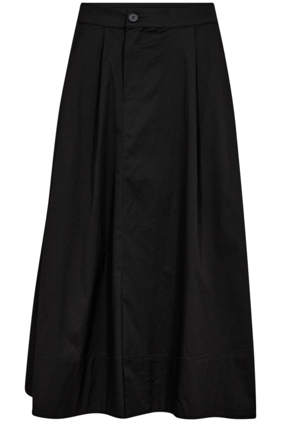 Co´couture - Cottoncc Crisp Midi Skirt 34151 - 96 Black Nederdele 