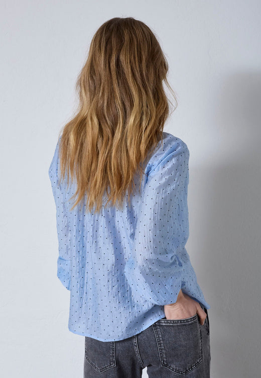 Co´Couture - Dallycc Dot V-Shirt 45007 - 23 - Pale Blue Skjorter 