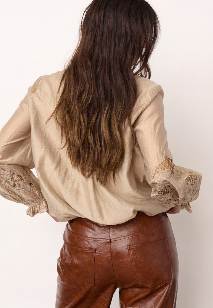 Co´Couture - Delincc Balloon Emb Shirt 500204 - 20014 - Mink Skjorter 