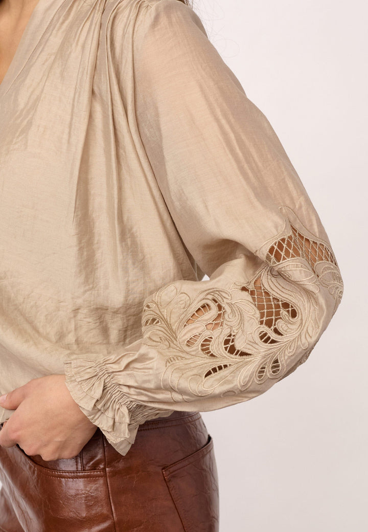 Co´Couture - Delincc Balloon Emb Shirt 500204 - 20014 - Mink Skjorter 