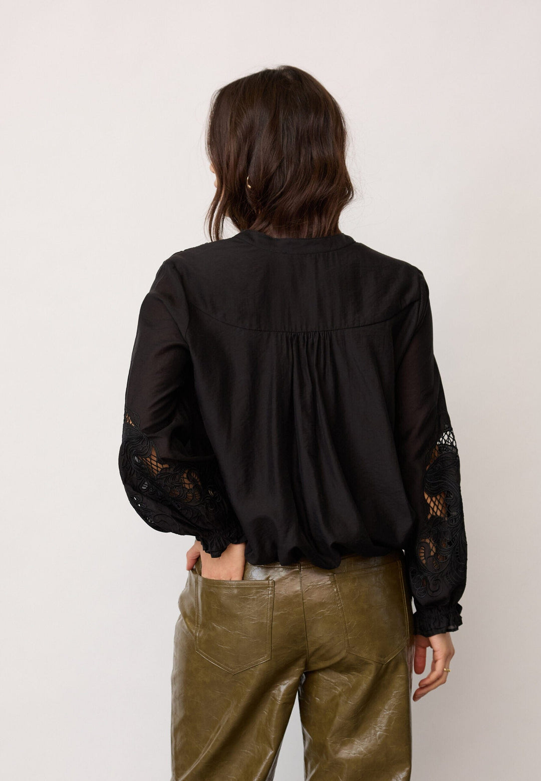 Co´Couture - Delincc Balloon Emb Shirt 500204 - 65001 - Black Skjorter 