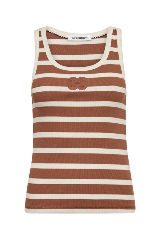 Co´Couture - Grannycc Rib Emb. Tank Top 33207 - 1135 - Offwhite/Suntan