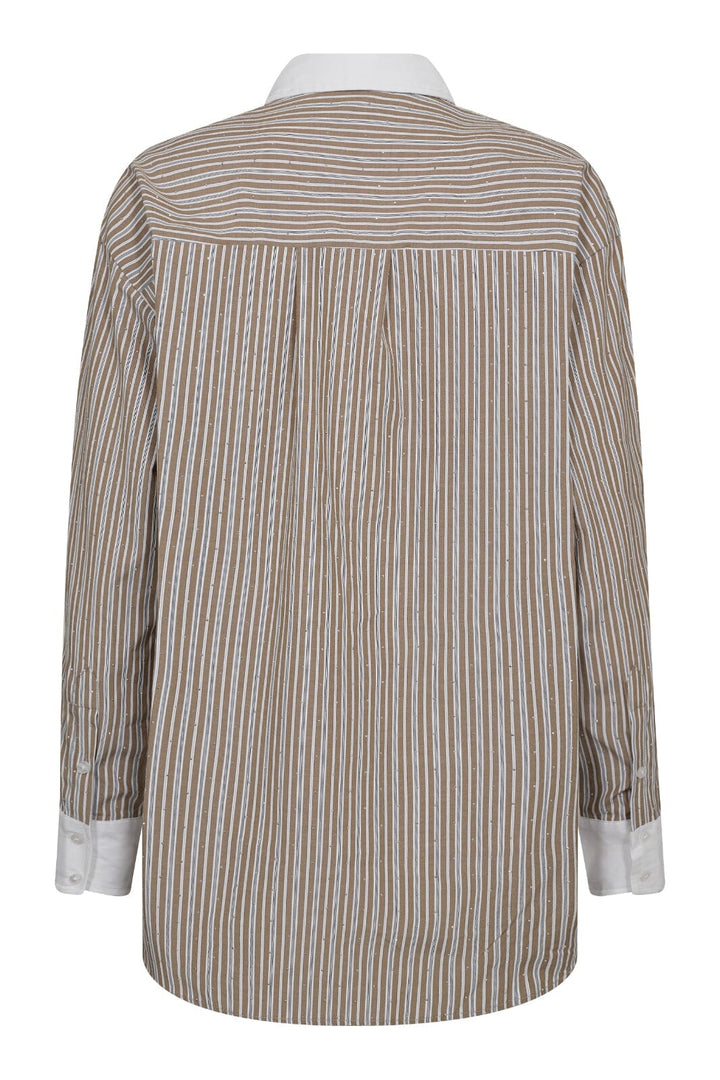 Co´Couture - Grantcc Gem Stripe Shirt 35773 - 154 - Walnut