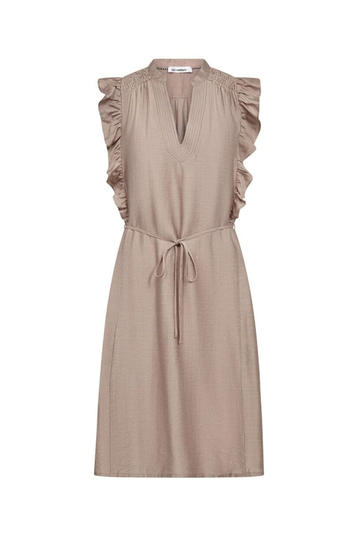 Co´Couture - Heracc Frill Ss Crop V-Dress 46099 - 154 - Walnut