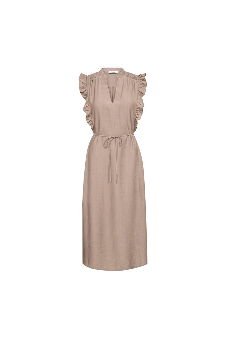 Co´Couture - Heracc Frill Ss V-Dress 46096 - 154 - Walnut