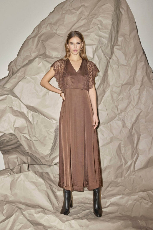 Co´Couture - Iduncc Lace Dress 46125 - 145 - Dark Brown Kjoler 