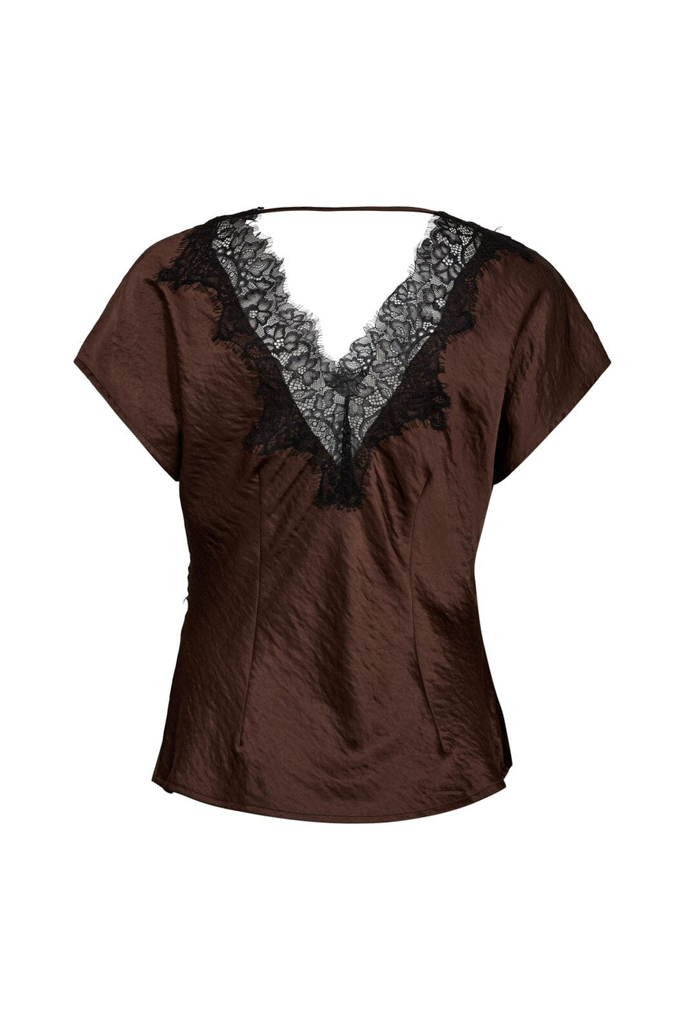 Co´Couture - Iduncc Lace Ss Blouse 45167 - 145 - Dark Brown