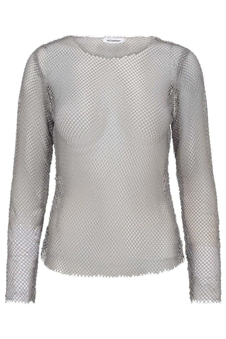 Co´Couture - Krystalcc Net Blouse 32117 - 930 - Silver Bluser 