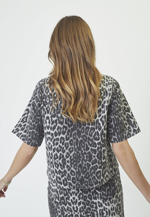 Co´Couture - Leocc Denim Blouse 35836 - 140 - Dark Grey Bluser 