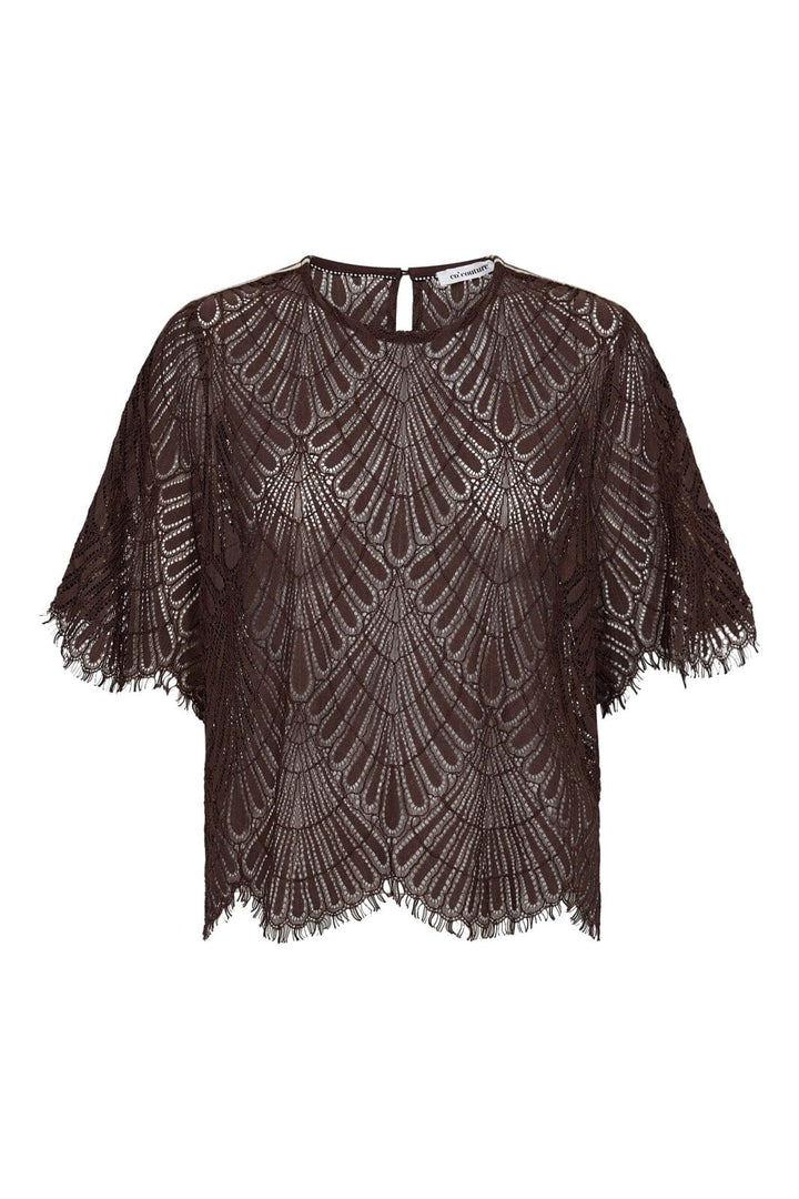 Co´Couture - Leticc Lace Blouse 45049 - 145 - Dark Brown