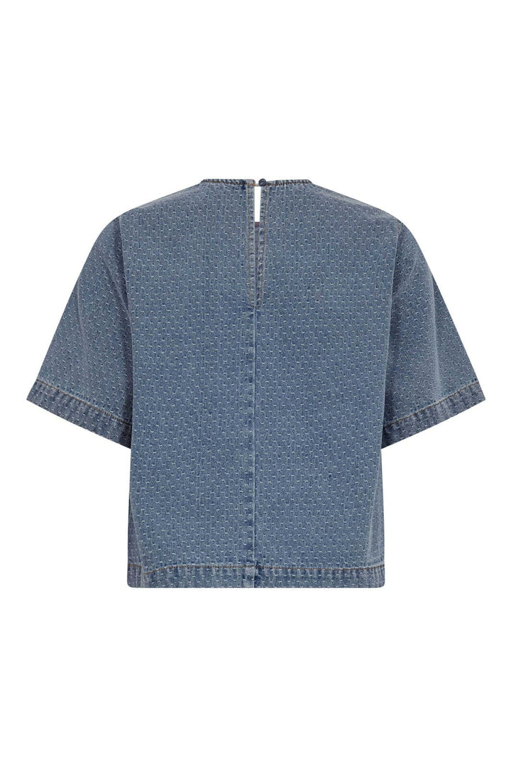 Co´Couture - Lovacc Denim Ss Blouse 45080 - 552 - Denim Blue