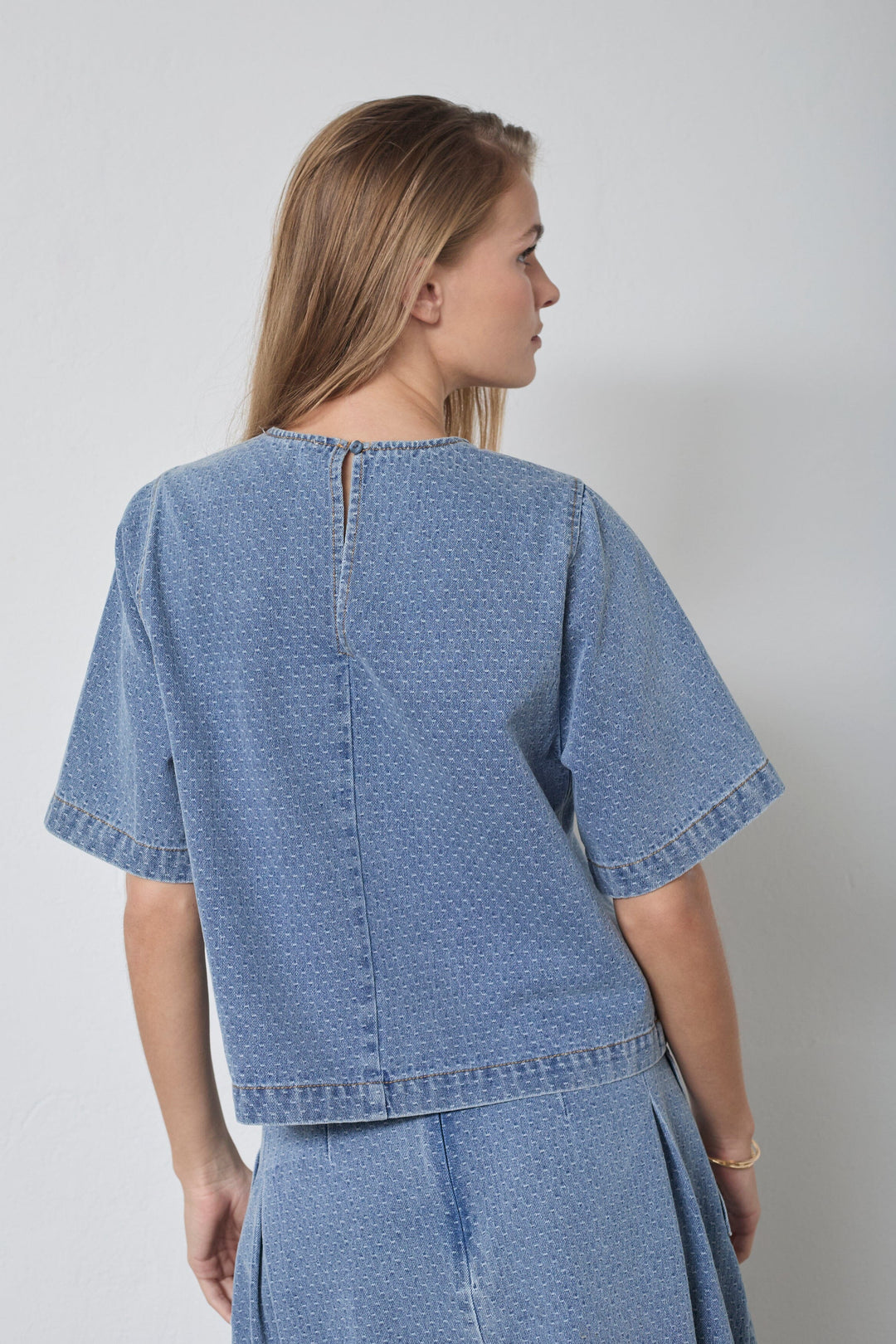 Co´Couture - Lovacc Denim Ss Blouse 45080 - 552 - Denim Blue Bluser 