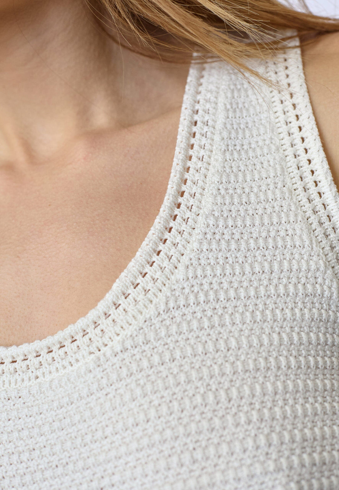 Co´Couture - Luecc Knit Top 42026 - 11 - Off White Strikbluser 