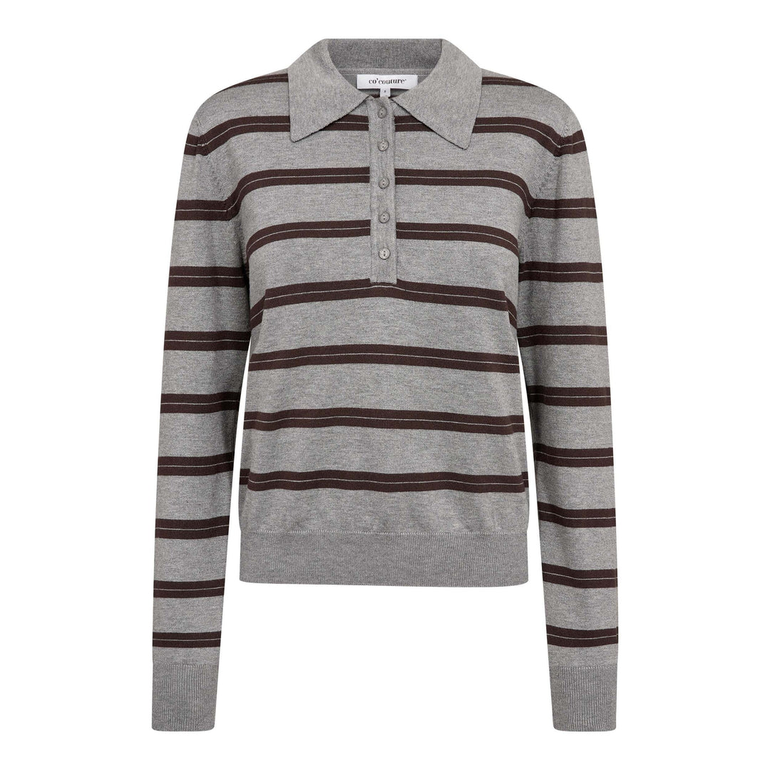 Co´Couture - Luecc Padded Polo Knit 500429 - 20002 - Brown Skjorter 