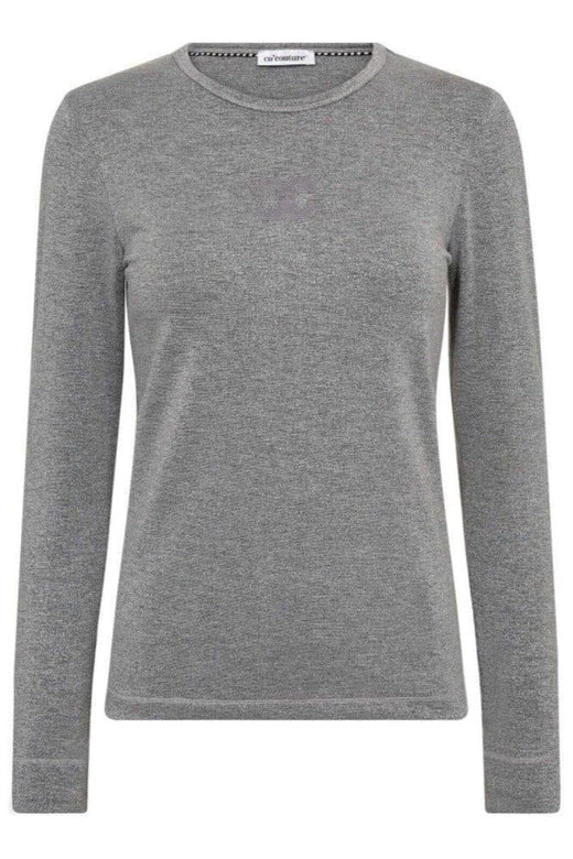 Co´Couture - Mannycc Lurex Emb L/S Tee 33210 - 930 - Silver T-shirts 