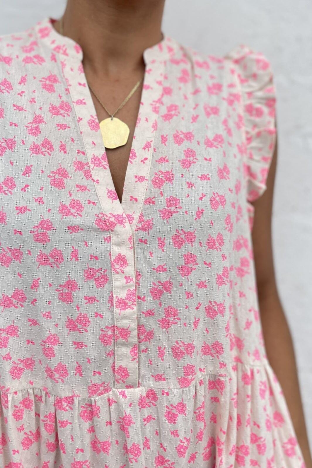 Co´couture - Neo Flower SS Floor Dress - Pink Kjoler 