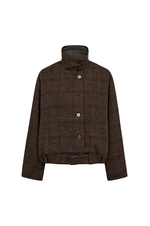Co´Couture - Olvacc Check Balloon Jacket 500170 - 20003 - Dark Brown