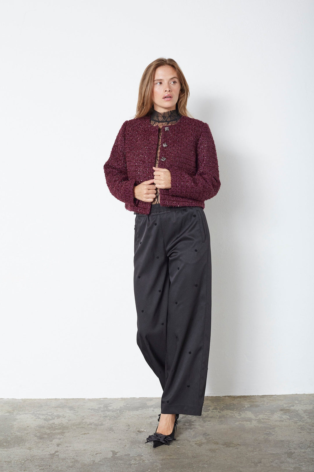 Co´Couture - Peachcc Boucle Jacket 30357 - 67 - Plum Jakker 