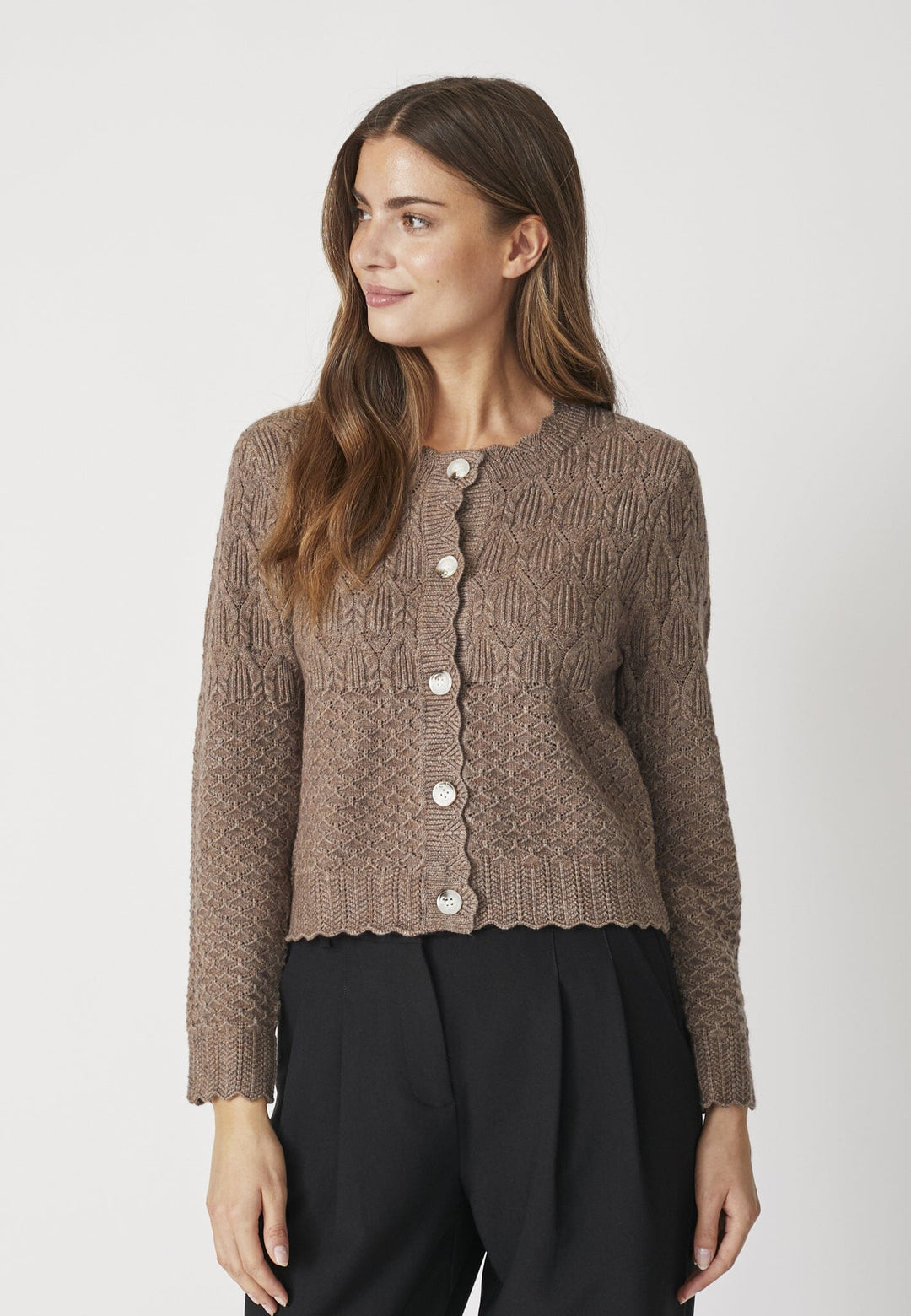 Co´Couture - Pointellecc New Cardigan 32245 - 154 - Walnut Cardigans 