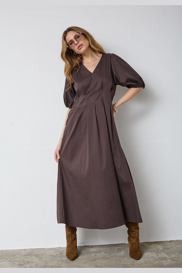 Co´Couture - Poppycc Pleat Dress 36464 - 145 - Dark Brown