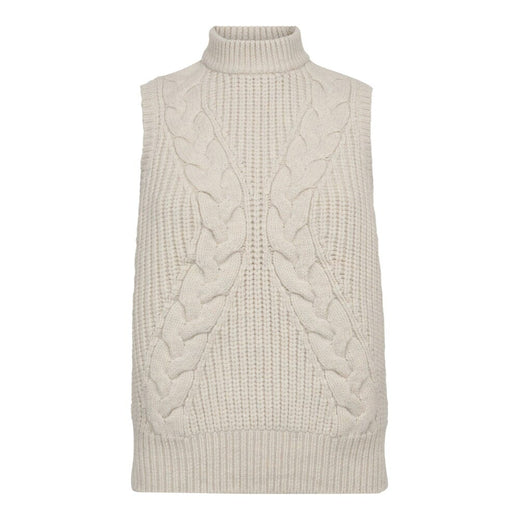Co´Couture - Rowcc Cable Knit Top 32242 - 4021 - Ivory Strikbluser 