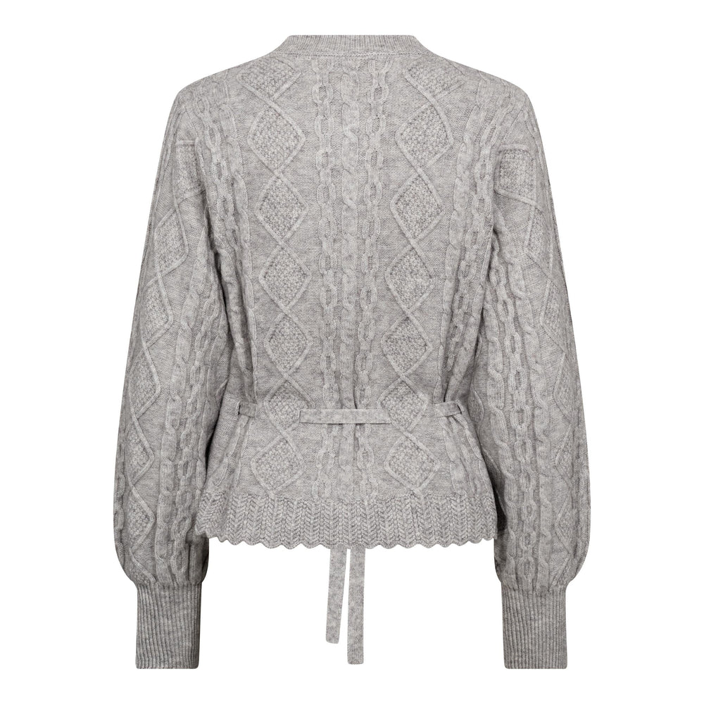 Co´Couture - Rowcc Cable Tie Cardigan 32166 - 137 - Pale Grey Cardigans 