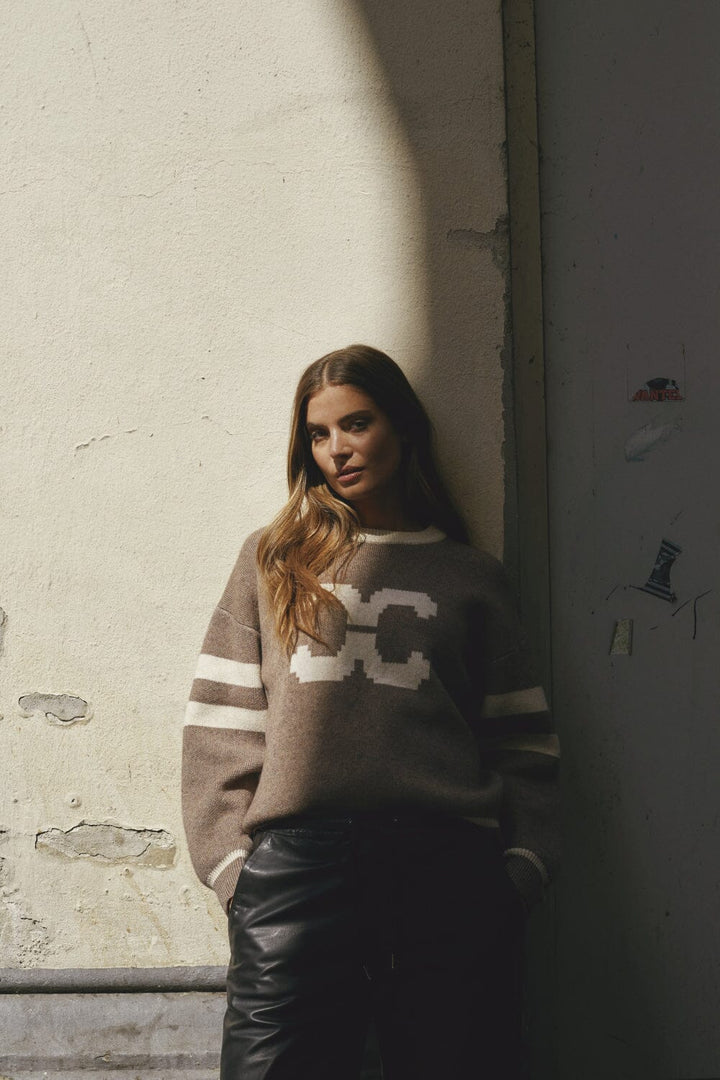 Co´Couture - Rowcc Coco Logo Knit 32214 - 154 - Walnut Strikbluser 